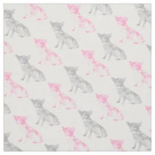 Cute girly roze grijze waterverf chihuahua patroon stof