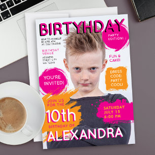 Cute Girly Roze Sinaasappel Kinderen Tijdschrift C Kaart