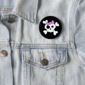 Cute Girly Skull Button (In situ)