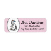 Cute Girly Tea Party Old English Sheepdog (grijs 1 Etiket (Voorkant)