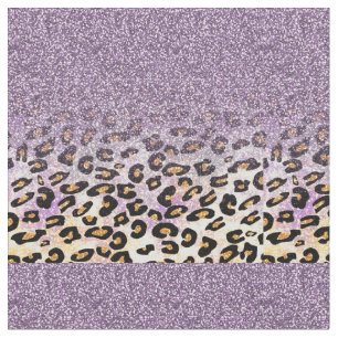 Cute girly trendy paarse faux glitter leopard stof