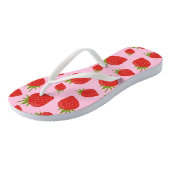 Cute Girly Trendy Summer Pink Strawberry Pattern Teenslippers (Schuin)