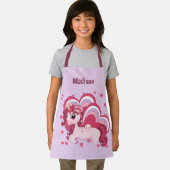 Cute Girly Unicorn Kinder Persoonlijke naam Schort (Insitu)