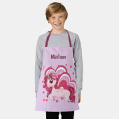 Cute Girly Unicorn Kinder Persoonlijke naam Schort (Gedragen)