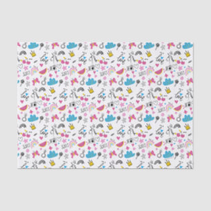 Cute Girly Unicorn Rainbow Hearts Colorful Patroon Tissuepapier