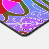 Cute Girly Whimsical Folk Art rose violet bleu (Coin)