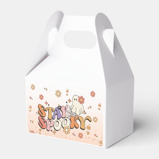 Cute Glam Girly Glitter Blijf Spooky Halloween Bedankdoosjes (Achterkant)