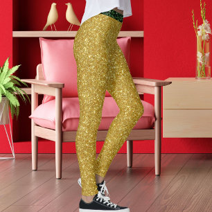 Cute Glam Groen Goud Glitters Schitterende Yoga Sp Leggings