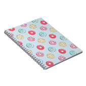 Cute Glazed Donut Pattern Light Blue Notitieboek (Rechterzijde)