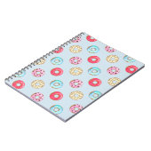 Cute Glazed Donut Pattern Light Blue Notitieboek (Linkerzijde)