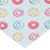 Cute Glazed Doughnut Pattern Light Blue Korte Tafelloper (Hoek)
