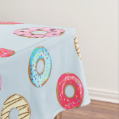 Cute Glazed Doughnut Pattern Light Blue Tafelkleed (Voorbeeld)