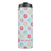 Cute Glazed Doughnut Pattern Personalised Thermosbeker (Voorkant)