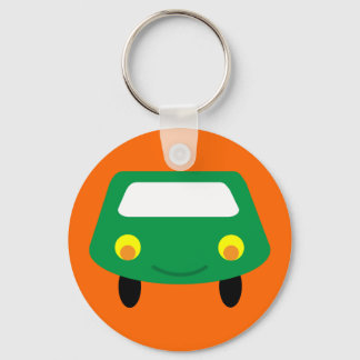 Cute glimlach green cartoon car key chain sleutelhanger