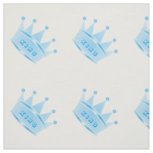 Cute Glitter Baby Blue Crown King Stof