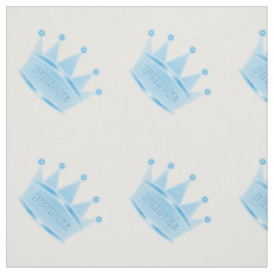 Cute Glitter Baby Blue Crown Prince Stof