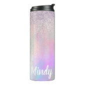 Cute Glitter en Sparkles Faux Hologram Thermosbeker (Gedraaid links)