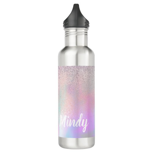 Cute Glitter en Sparkles Faux Hologram Waterfles (Links)