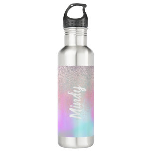 Cute Glitter en Sparkles Faux Hologram Waterfles