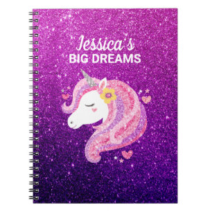 Cute Glitter Unicorn Photo Journal Notitieboek