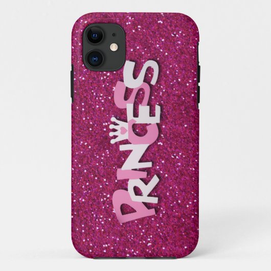 Cute Glitterende Heet Roze Prinses Glitters Case-Mate iPhone Case (Achterkant)