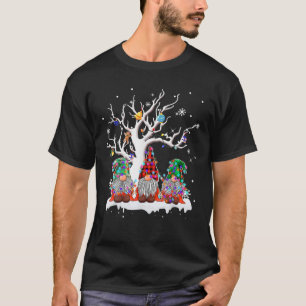 Cute Gnome Buffalo Pset Kerstmis Light T-shirt