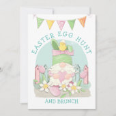 Cute Gnome Bunny Easter Egg Hung invitation (Devant)