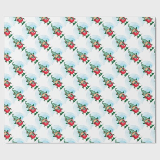 Cute Gnome Cadeaupapier (Vlak)