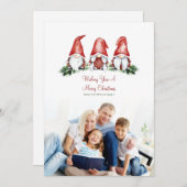 Cute Gnome Carte photo de vacances (Devant / Derrière)