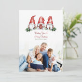 Cute Gnome Carte photo de vacances (Debout devant)