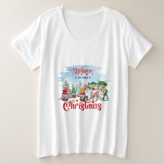 Cute Gnome Celebrance Kerstfeestdag Grote Maat T-shirt (Design voorkant)