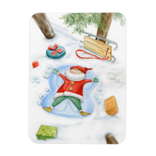 Cute Gnome Colorful waterverf Magneet