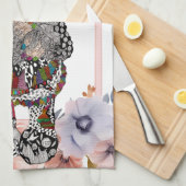 Cute Gnome Floral Serviette de cuisine (Quart Plié)