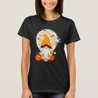 Cute Gnome Halloween Kostuum Pompoen Halloween Kat T-shirt