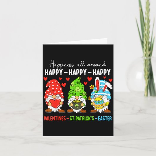 Cute Gnome Happy Valentines St Patricks Easter Hol Kaart (Voorkant)