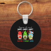 Cute Gnome Happy Valentines St Patricks Easter Hol Sleutelhanger (Voorkant)