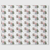 Cute Gnome House Tree Stars Pattern Cadeaupapier (Vlak)
