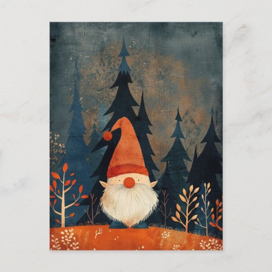 Cute Gnome Illustration Whimsical Christmas Briefkaart (Voorkant)