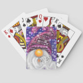 Cute Gnome in het Paarse Pet Zingt een kerstlied Pokerkaarten (Achterkant)