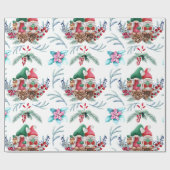Cute Gnome kerst Cadeaupapier (Vlak)
