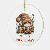 Cute Gnome kerst Keramisch Ornament (Links)
