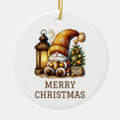 Cute Gnome kerst Keramisch Ornament (Voorkant)