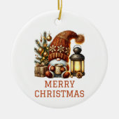Cute Gnome kerst Keramisch Ornament (Voorkant)