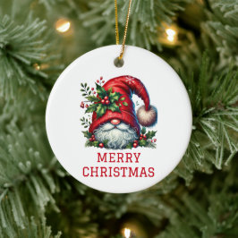 Cute Gnome kerst Keramisch Ornament
