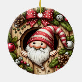 Cute Gnome kerst Keramisch Ornament (Achterkant)