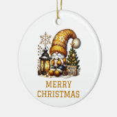 Cute Gnome kerst Keramisch Ornament (Links)