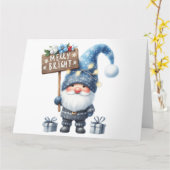 Cute Gnome-kerstkaart Kaart (Gele Bloem)