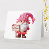 Cute Gnome-kerstkaart Kaart (Gele Bloem)
