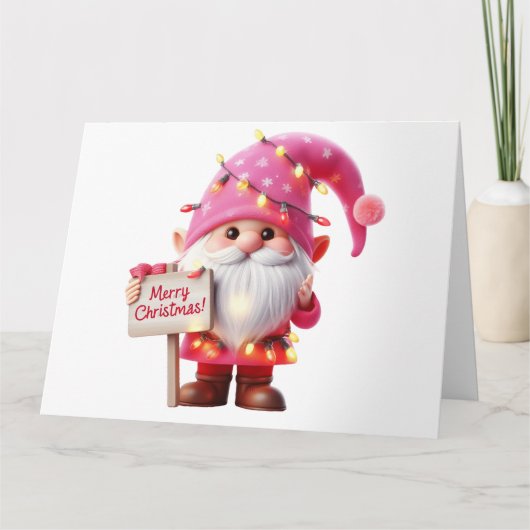 Cute Gnome-kerstkaart Kaart (Voorkant)