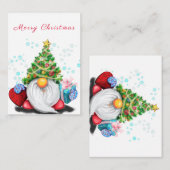 Cute Gnome-kerstkaart Notitiekaartje (Voorkant / Achterkant)